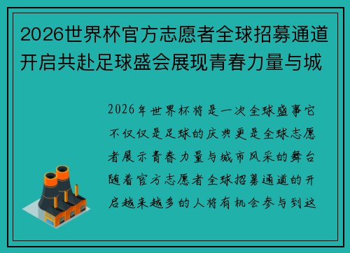 2026世界杯官方志愿者全球招募通道开启共赴足球盛会展现青春力量与城市风采 2026世界杯官方志愿者全球招募通道开启共赴足球盛会展现青春力量与城市风采